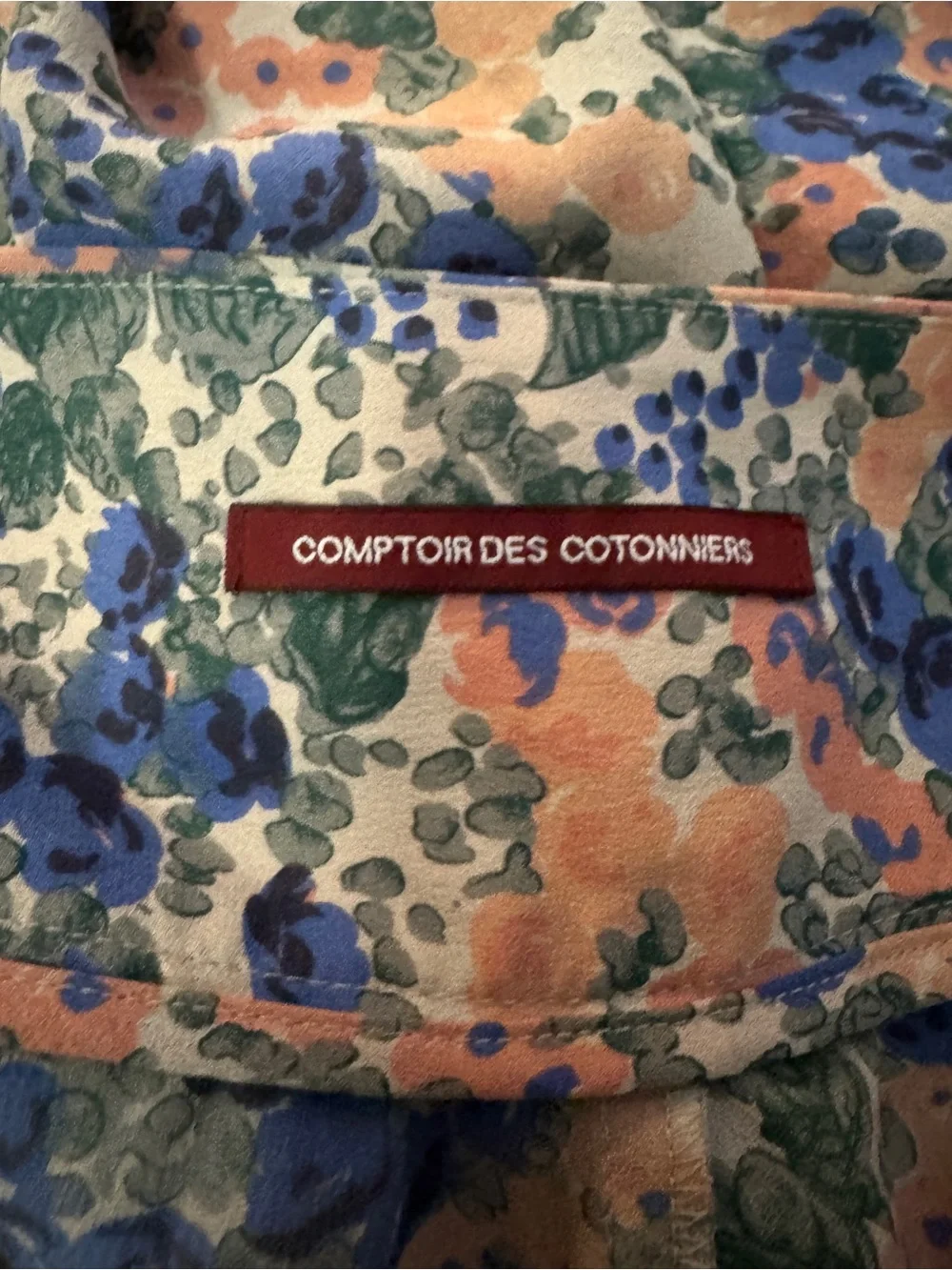 COMPTOIR DES COTONNIERS SILK FLORAL COTTAGECORE VINTAGE INSPIRED PANTS SZ 40 / L - Picture 3 of 5